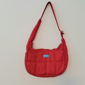 Quilted Fabric Purse Handbag Outer/Inner Pockets Crossbody Shoulder Holidays Red